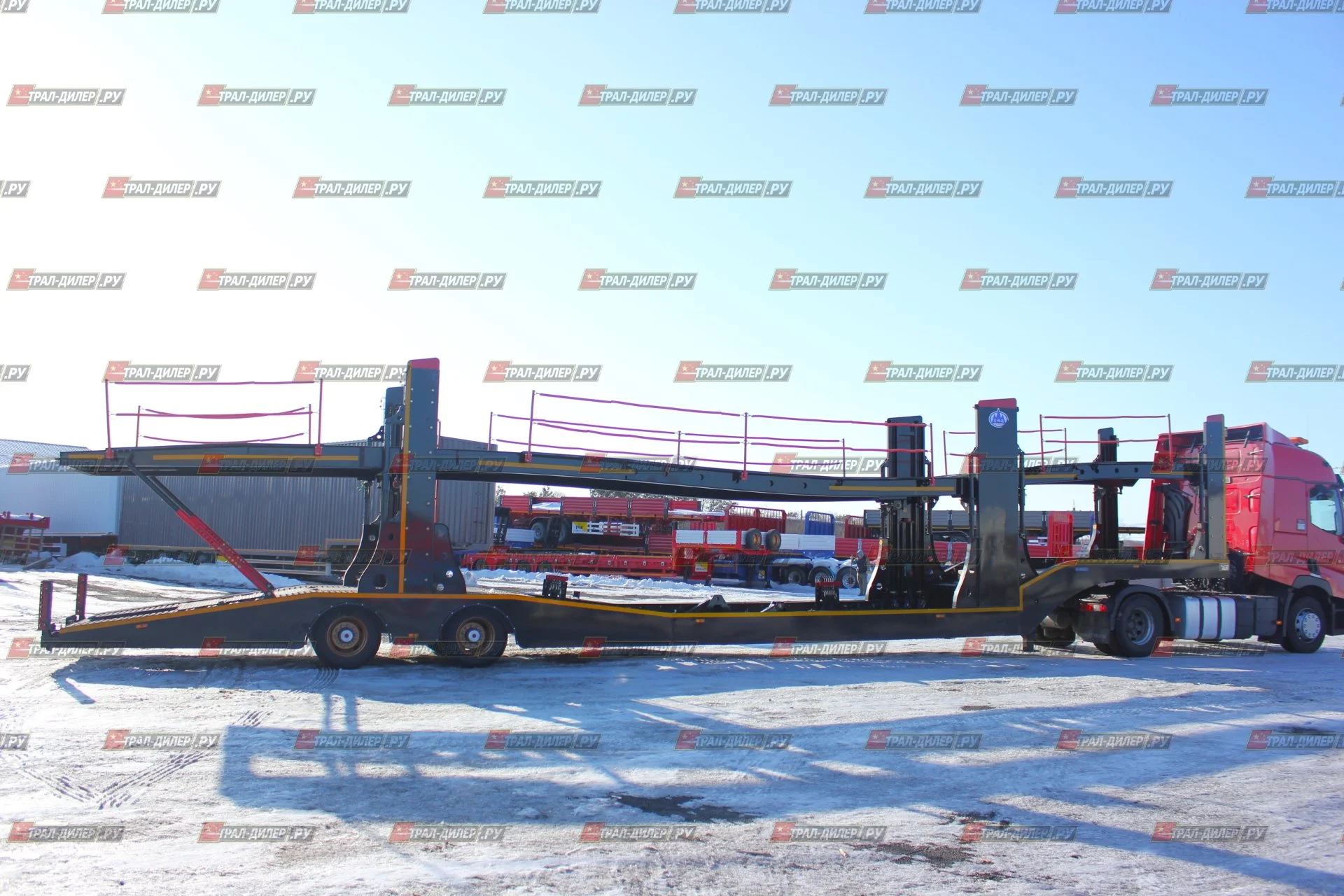 Автовоз винтовой Luxuda LZC9405BG на 8 машин - миниатюра 8