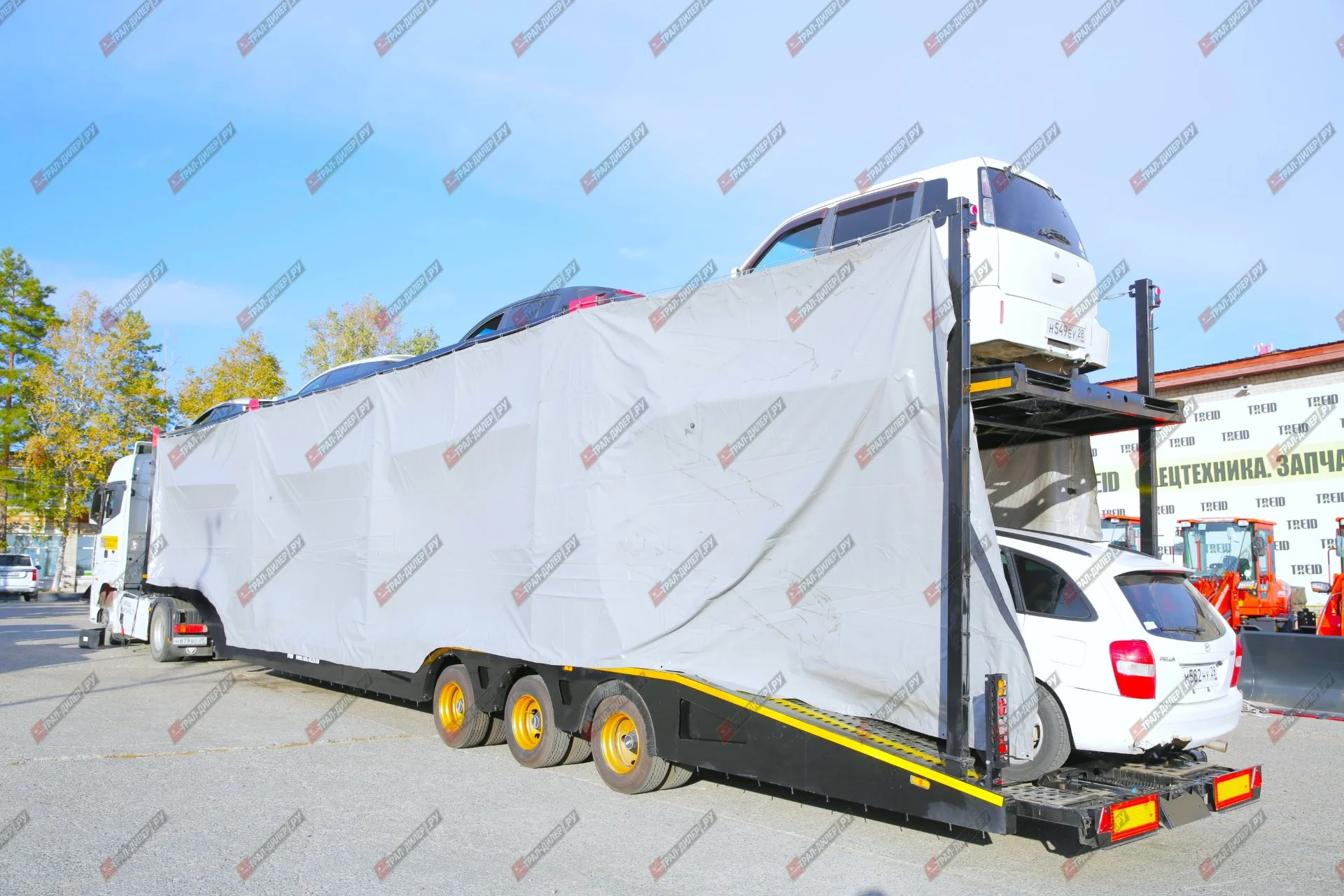 Автовоз гидравлический с тентом Luxuda LZC9407BG - миниатюра 4