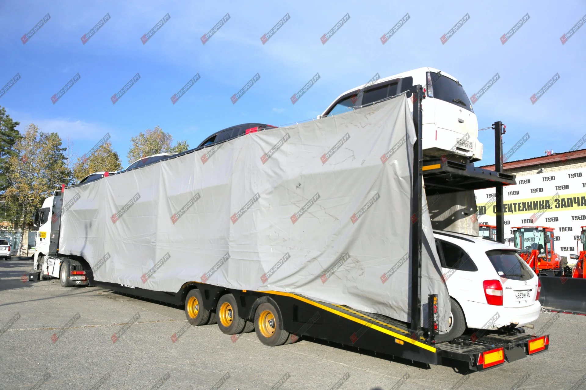 Автовоз гидравлический с тентом Luxuda LZC9407BG - миниатюра 5