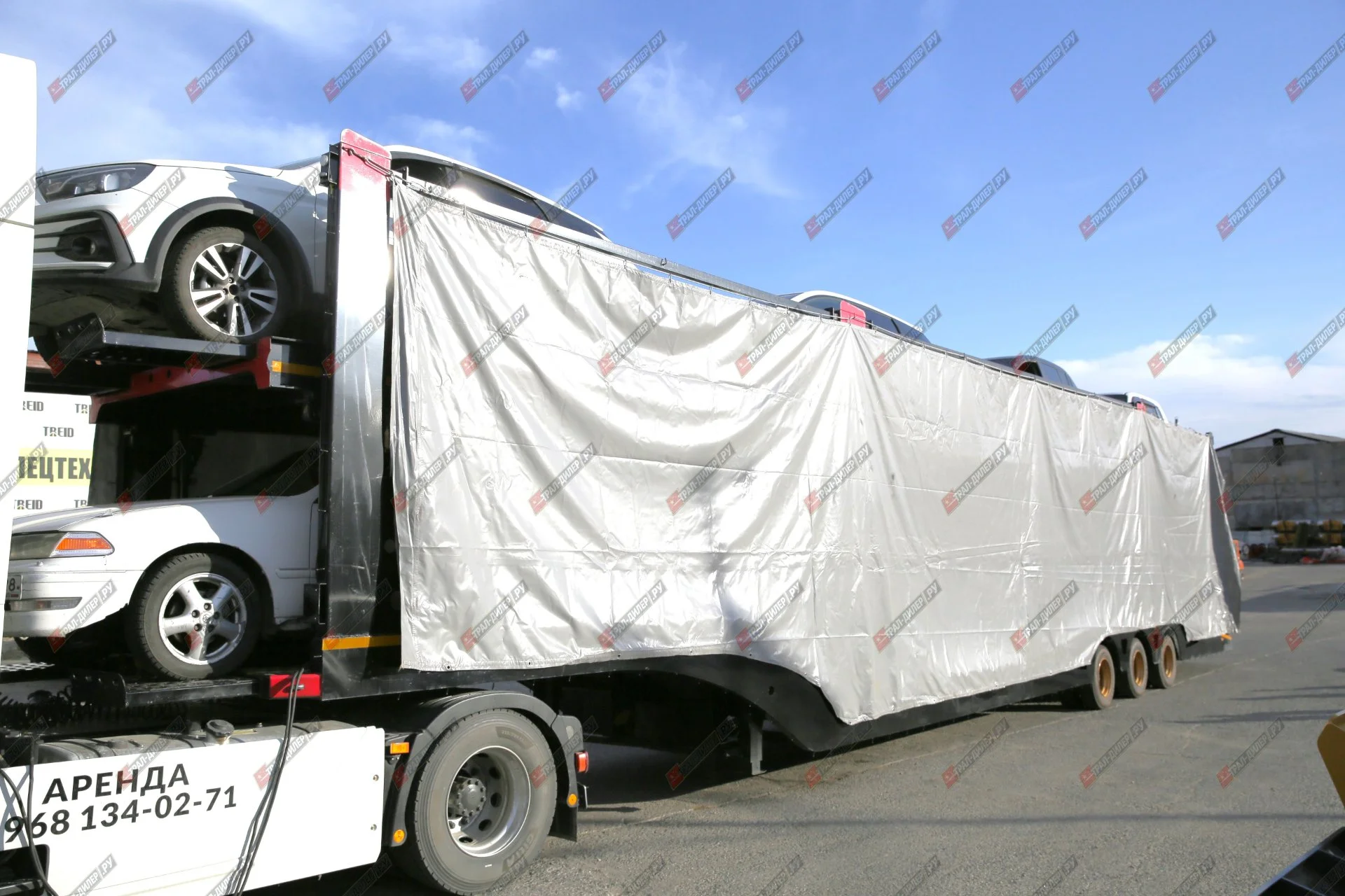 Автовоз гидравлический с тентом Luxuda LZC9407BG - миниатюра 6