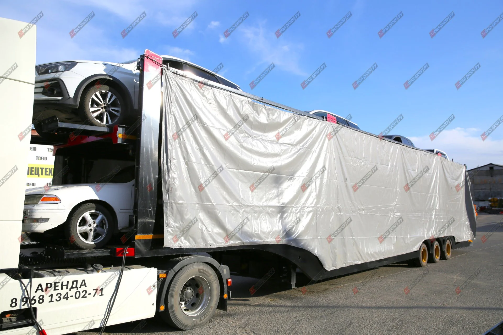 Автовоз гидравлический с тентом Luxuda LZC9407BG - миниатюра 7