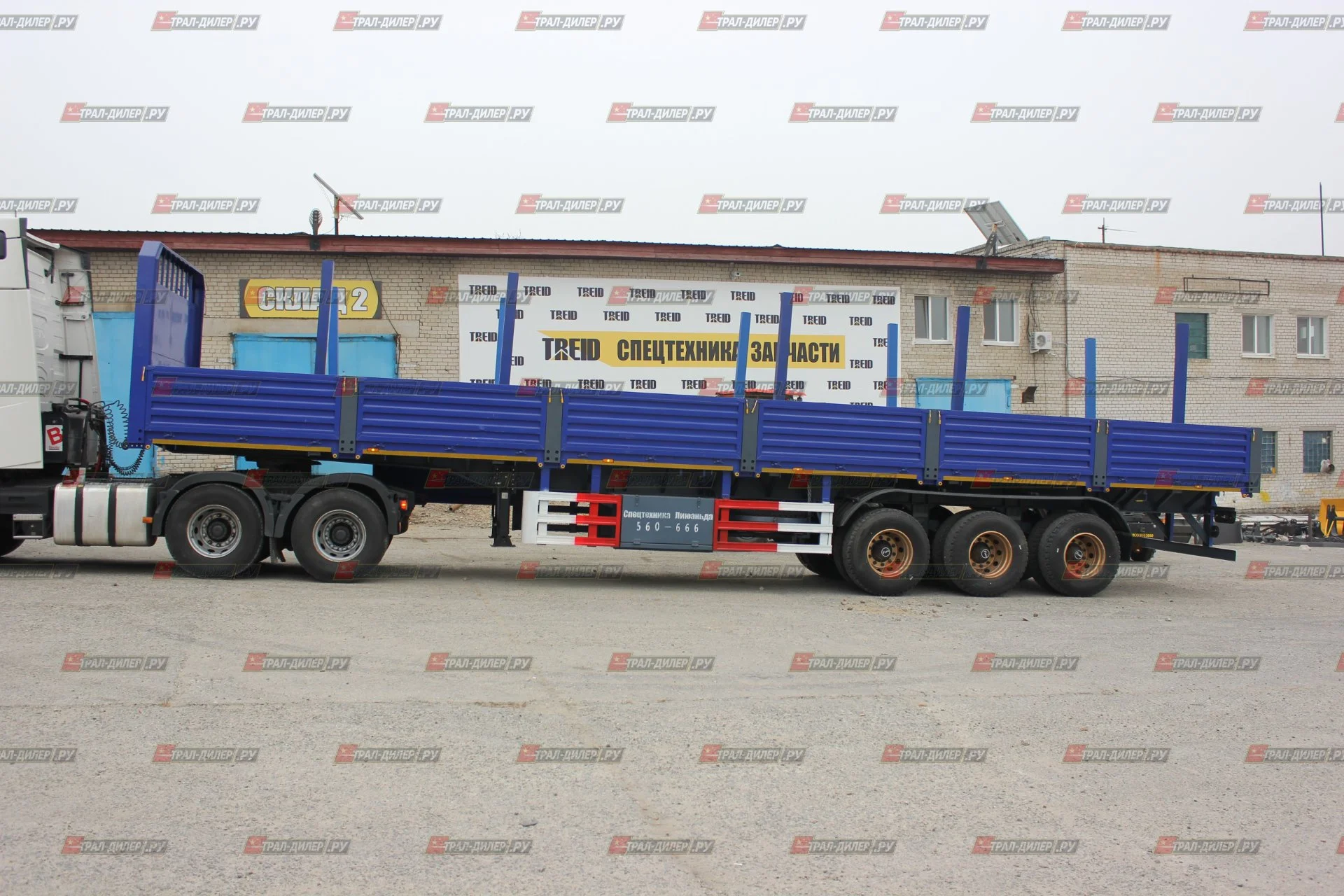 Бортовой полуприцеп LYR9600JS 60 т, 3 оси FUWA - миниатюра 6