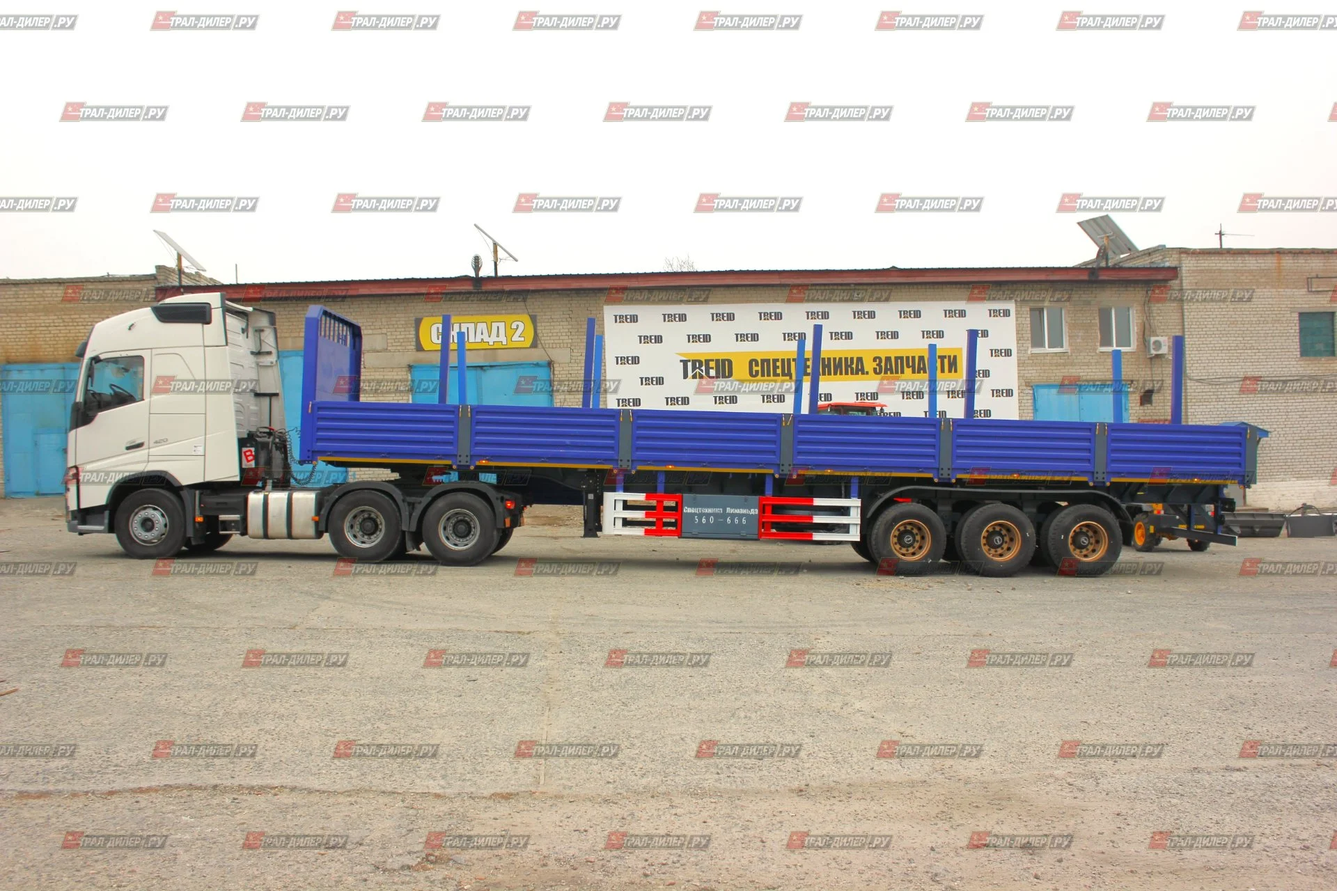 Бортовой полуприцеп LYR9600JS 60 т, 3 оси FUWA - миниатюра 7