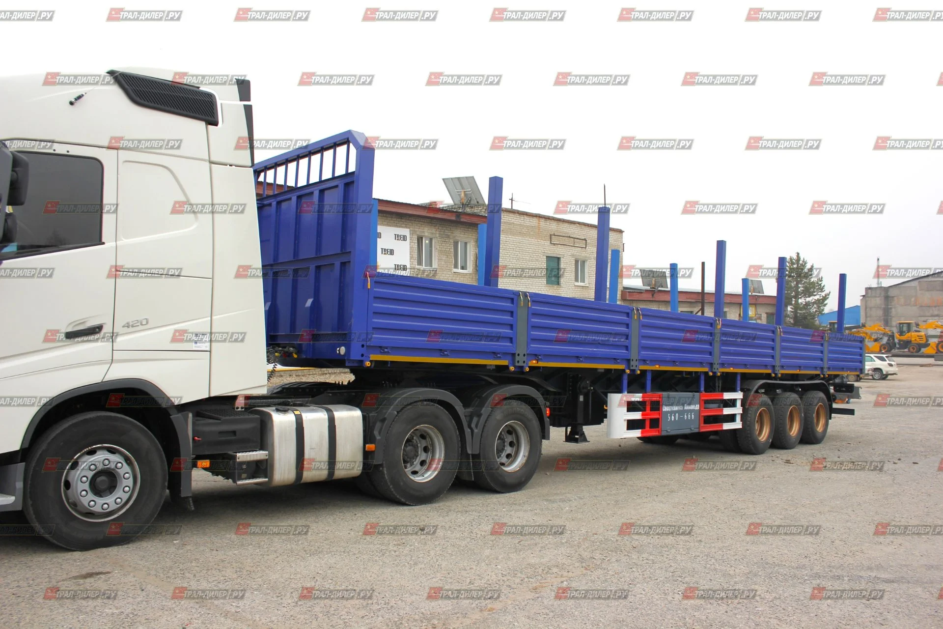 Бортовой полуприцеп LYR9600JS 60 т, 3 оси FUWA - миниатюра 9
