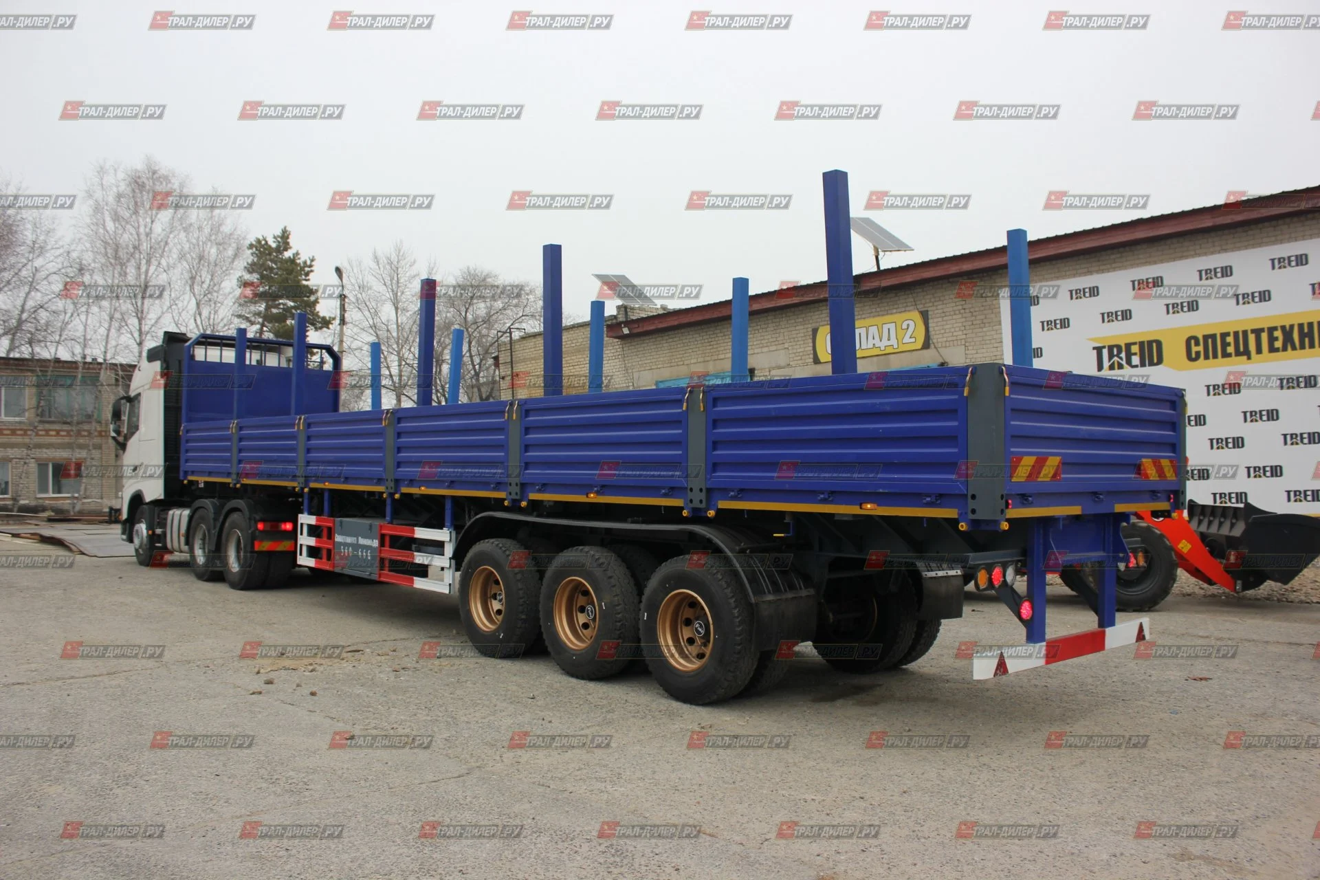 Бортовой полуприцеп LYR9600JS 60 т, 3 оси FUWA - миниатюра 10