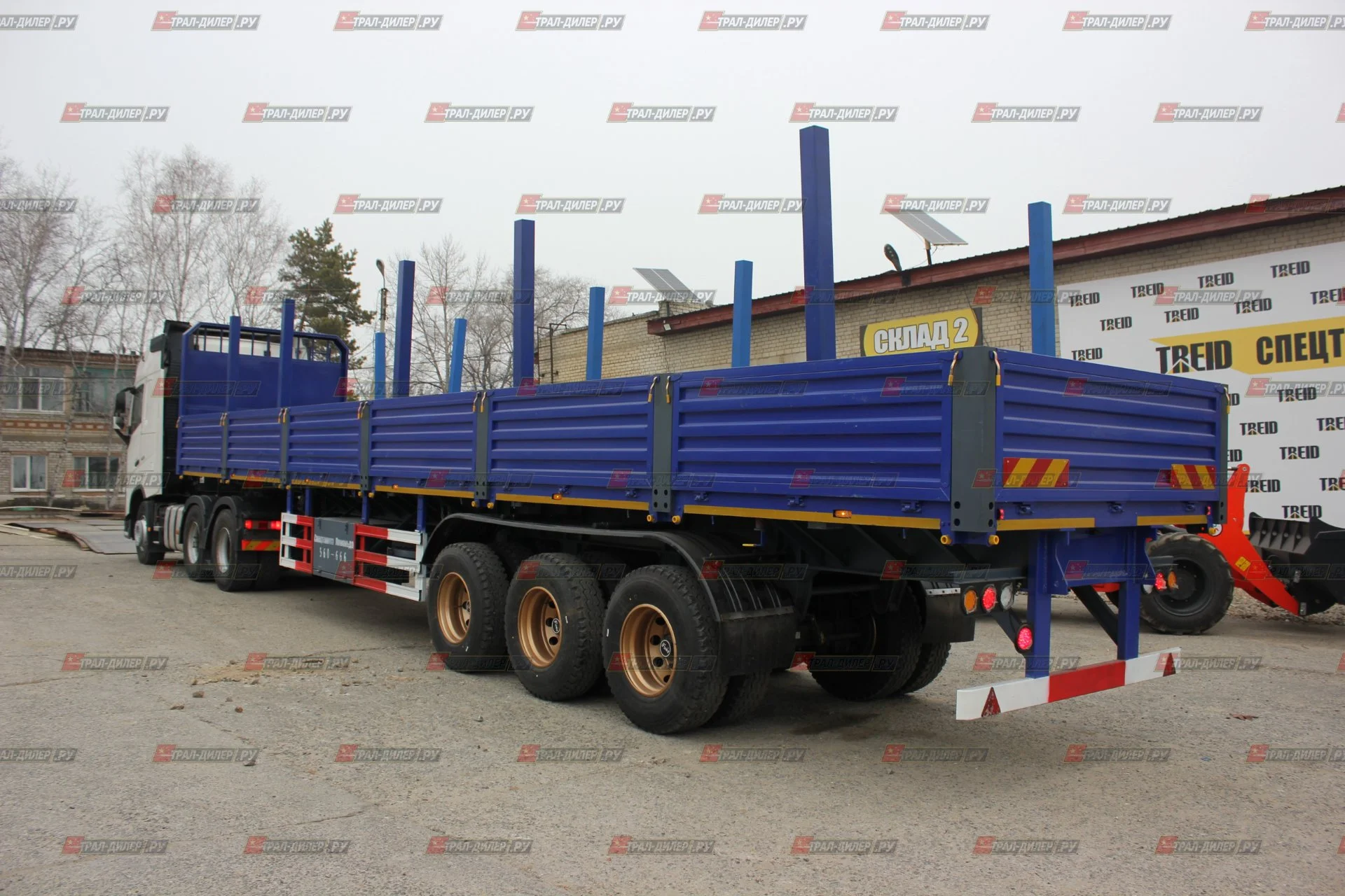 Бортовой полуприцеп LYR9600JS 60 т, 3 оси FUWA - миниатюра 11