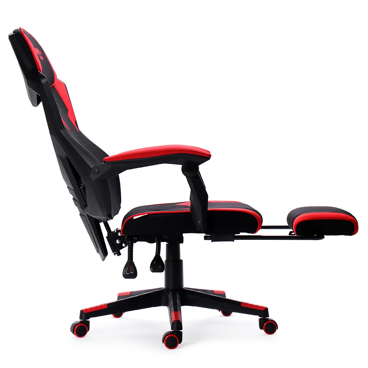 Игровое кресло из ткани черно-красное - миниатюра 6