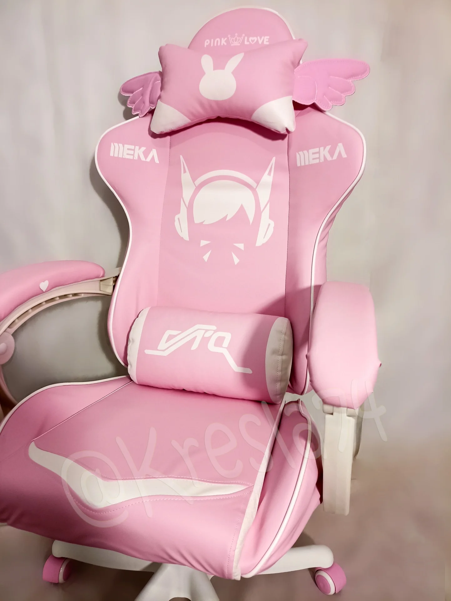 Геймерское кресло Pink Love. Розового цвета - миниатюра 5