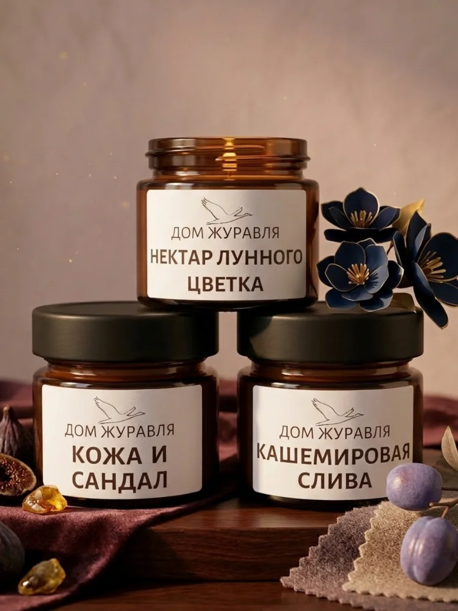 Ароматическая свеча ручной работы из соевого воска - миниатюра 4