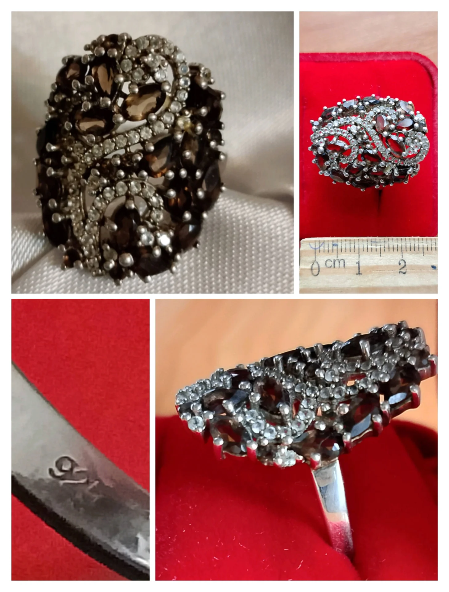 Серебряное кольцо с раухтопазом, р. 20 - миниатюра 4