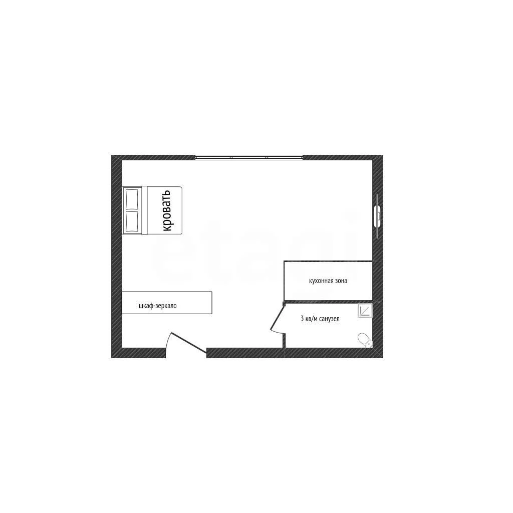 Студия, 29м² (Российская улица, 369а) - миниатюра 15