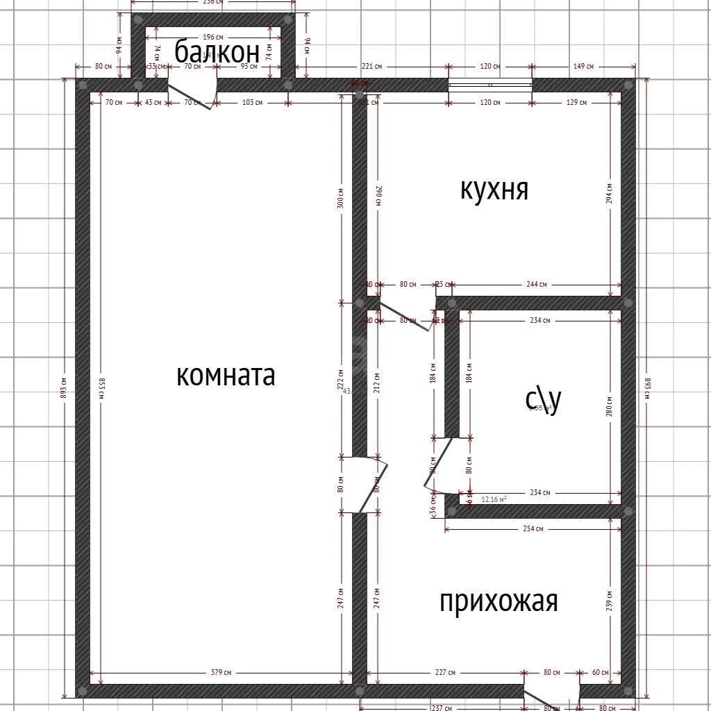 1-к квартира, 32м² (Лазурная улица, 66) - миниатюра 8