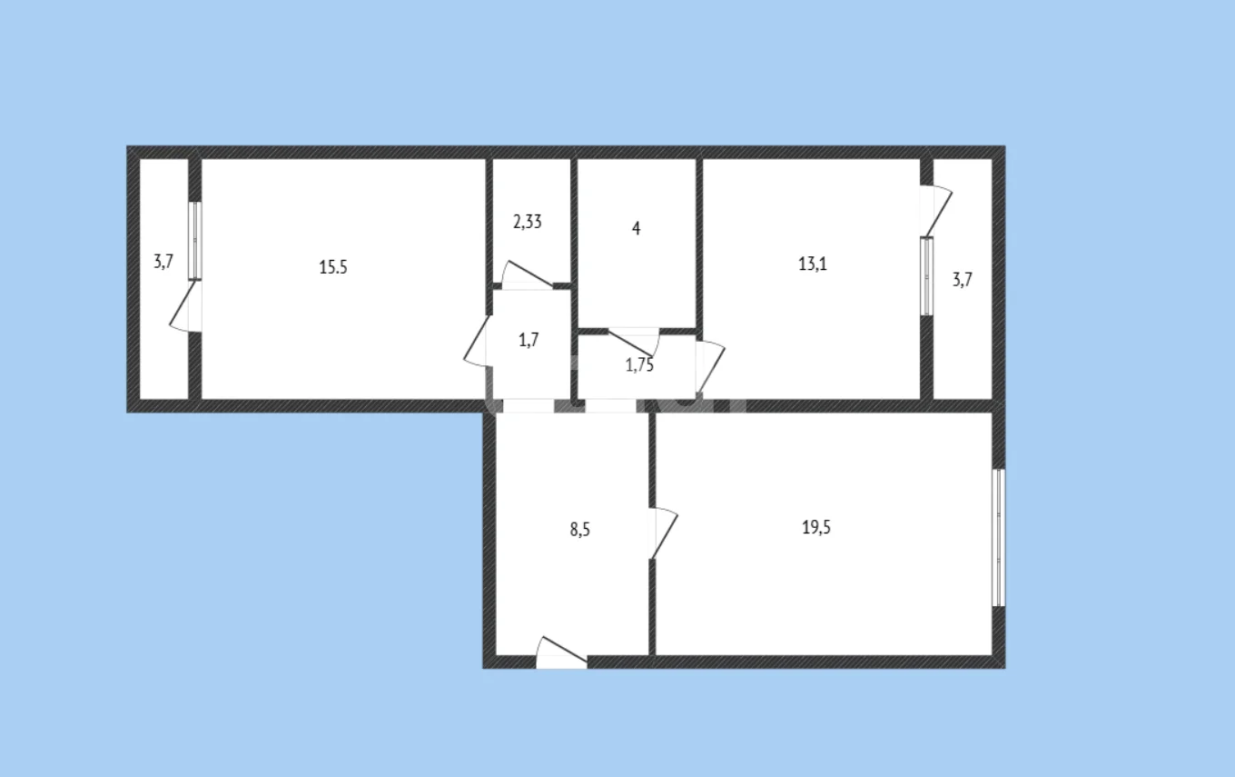 2-к квартира, 65.4м² (улица имени 40-летия Победы, 123) - миниатюра 9