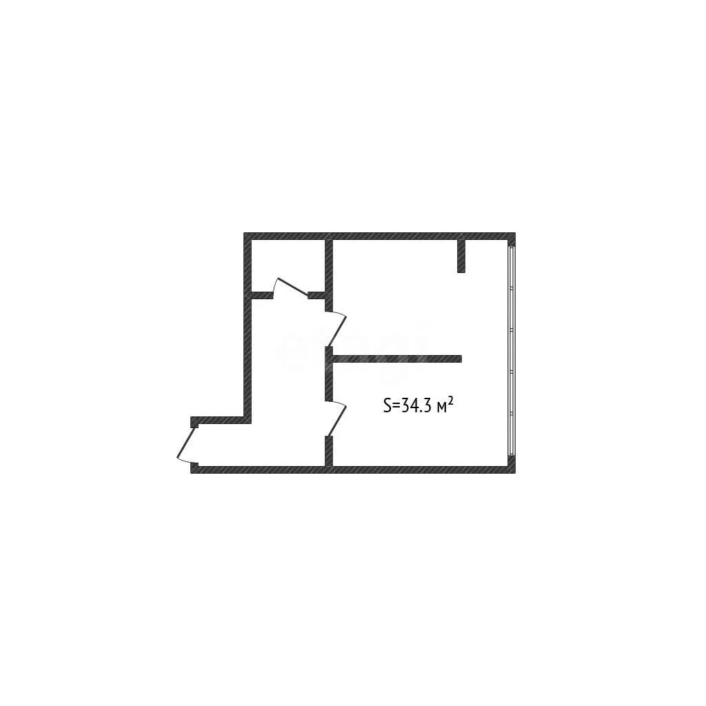 1-к квартира, 34.3м² (улица Ратной Славы, 32) - миниатюра 12