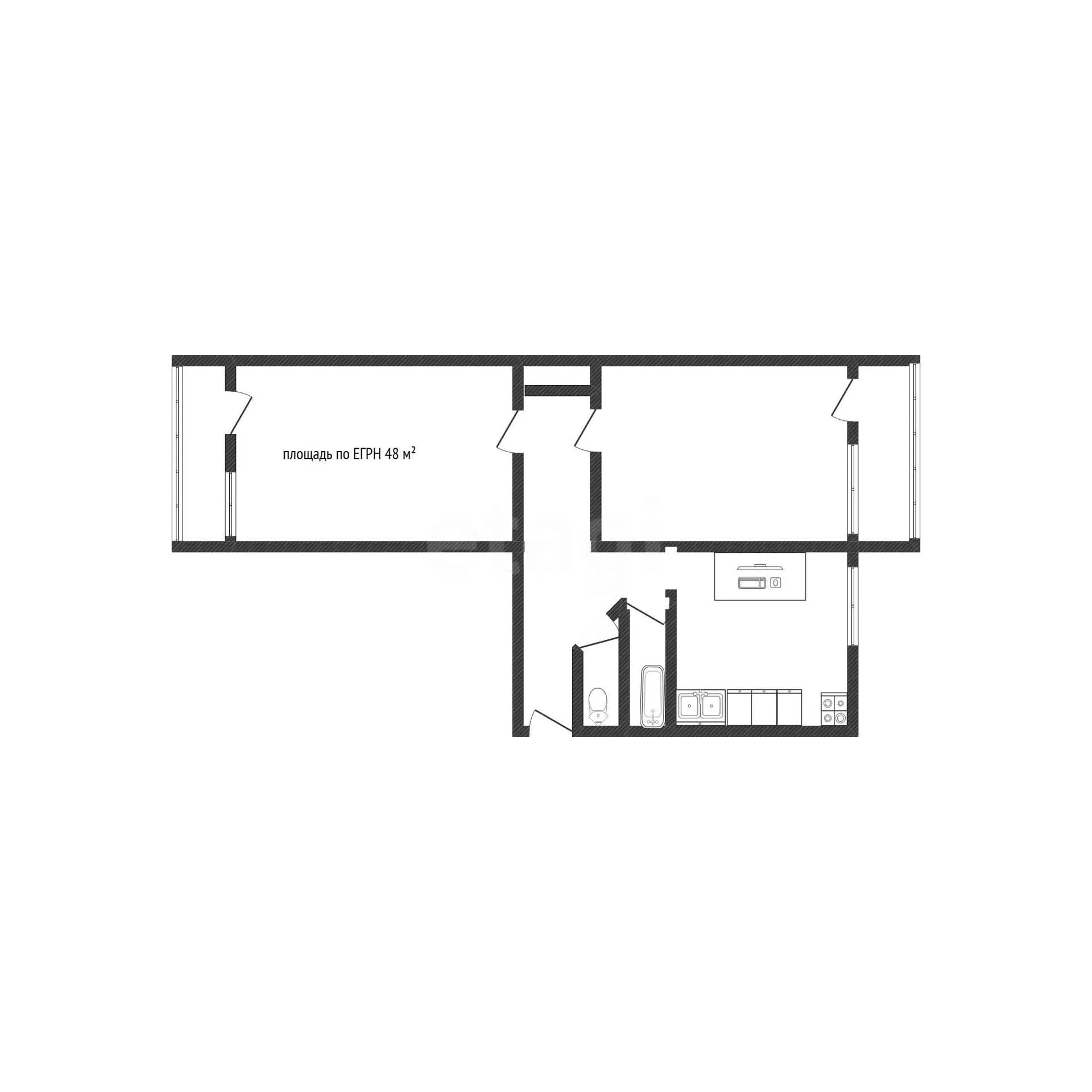 2-к квартира, 48м² (улица Ковалёва, 12) - миниатюра 32