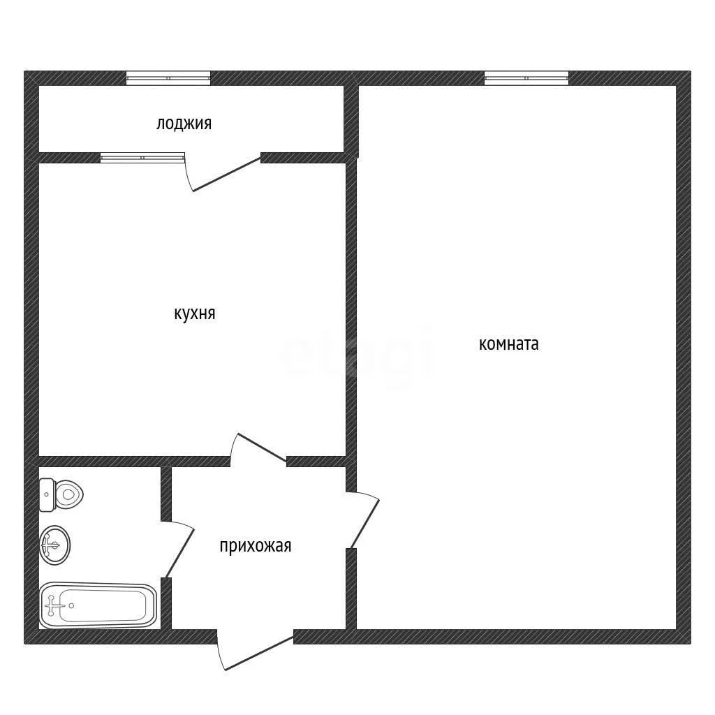 1-к квартира, 35.8м² (улица Героя А.А. Аверкиева, 15) - миниатюра 7
