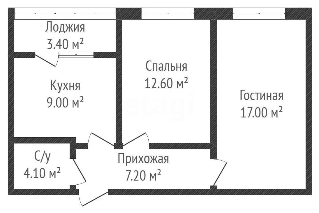 2-к квартира, 49.7м² (улица Наставников, 14) - миниатюра 48