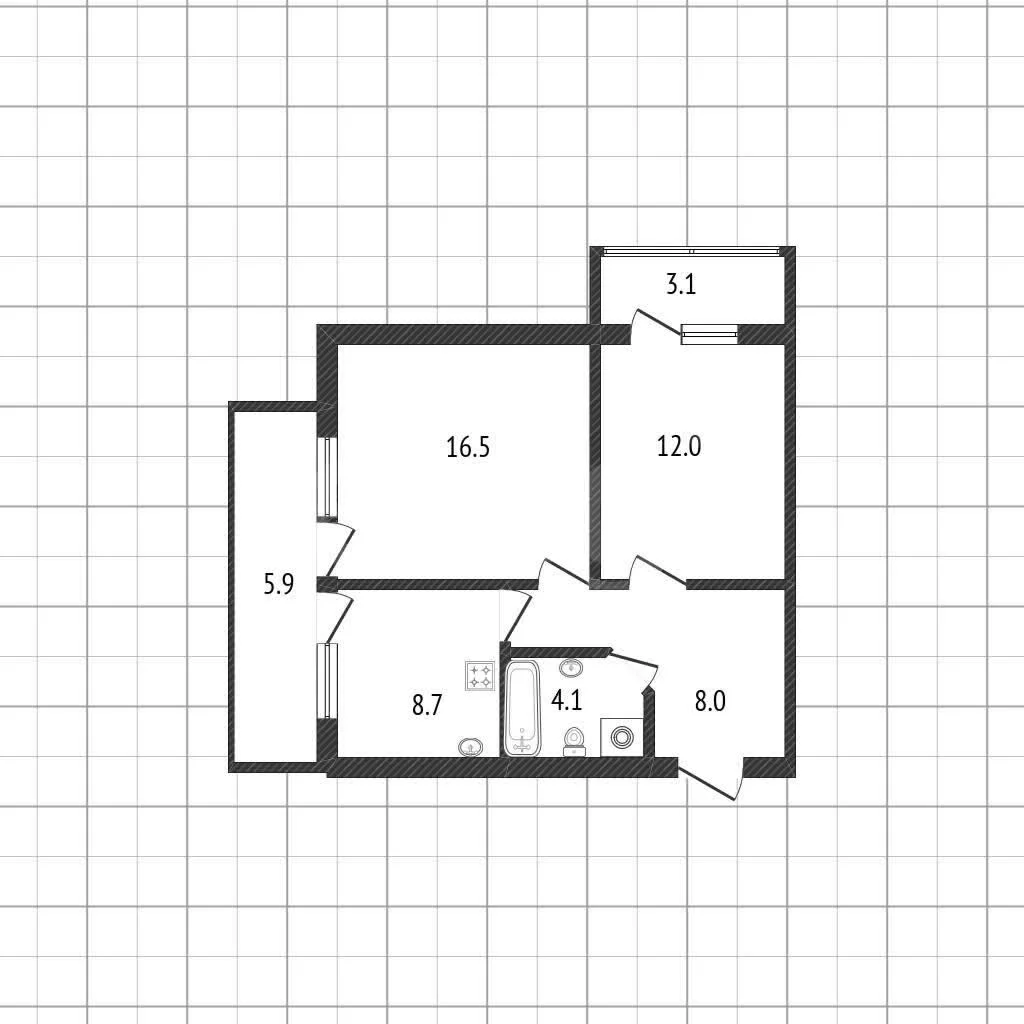2-к квартира, 58.3м² (улица Шевцова, 5) - миниатюра 25