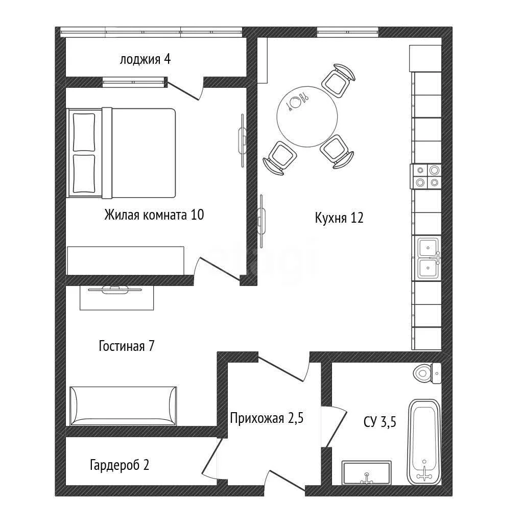 1-к квартира, 35.9м² (, 4к2) - миниатюра 40
