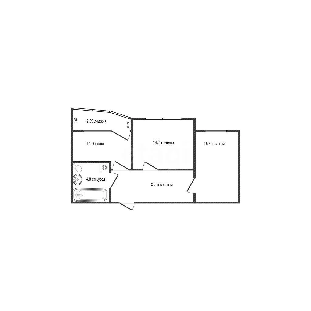 2-к квартира, 56м² (Командорская улица, 6) - миниатюра 22