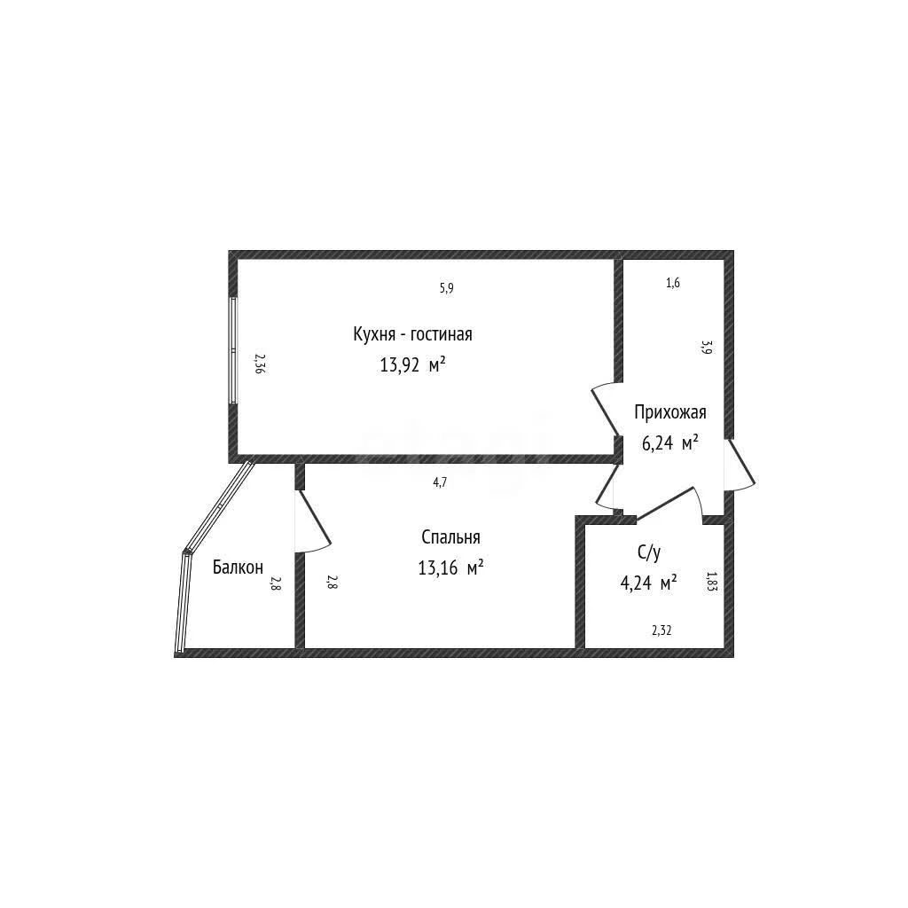 1-к квартира, 38.3м² (, 10) - миниатюра 26