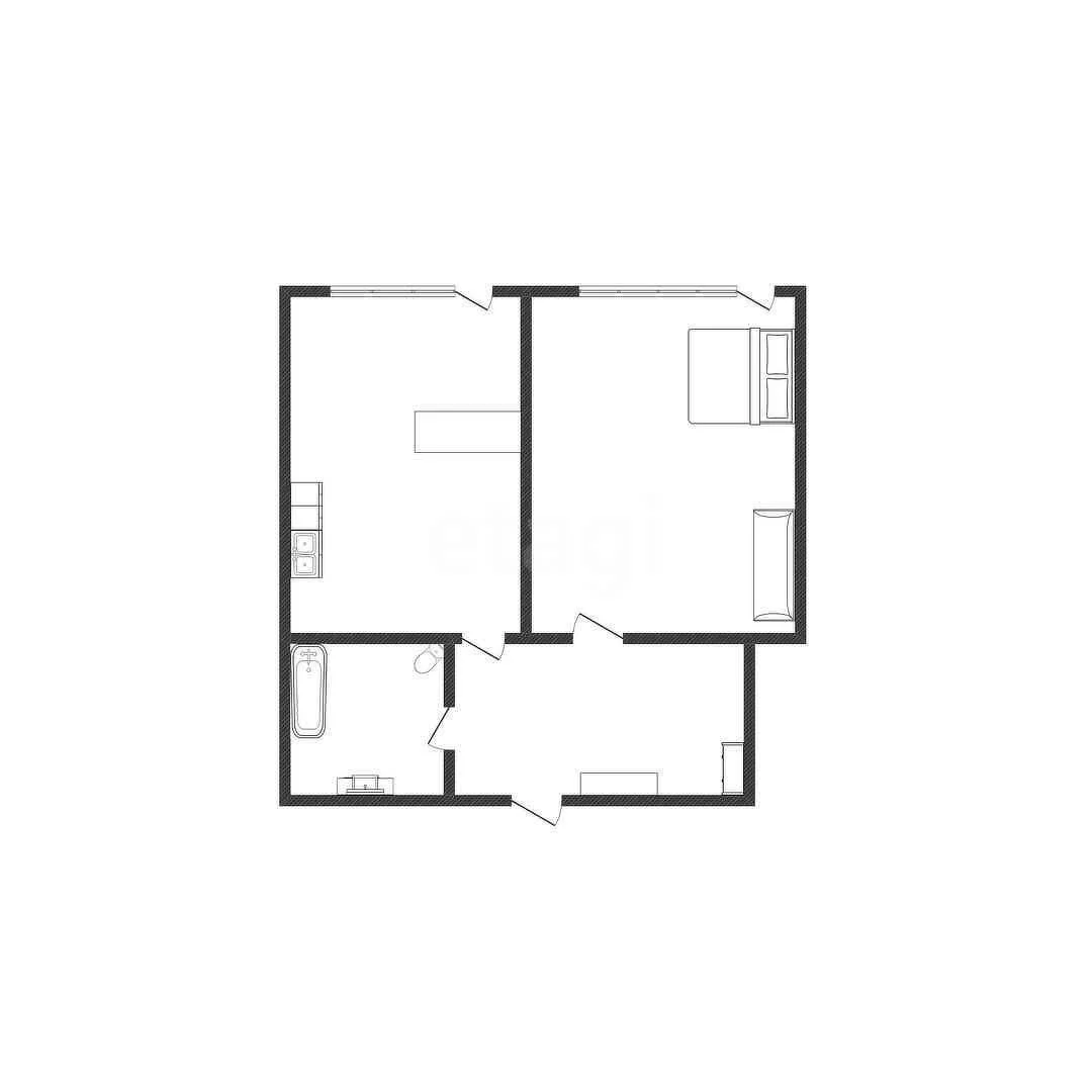 1-к квартира, 45.7м² (улица имени П.М. Гаврилова, 88) - миниатюра 9