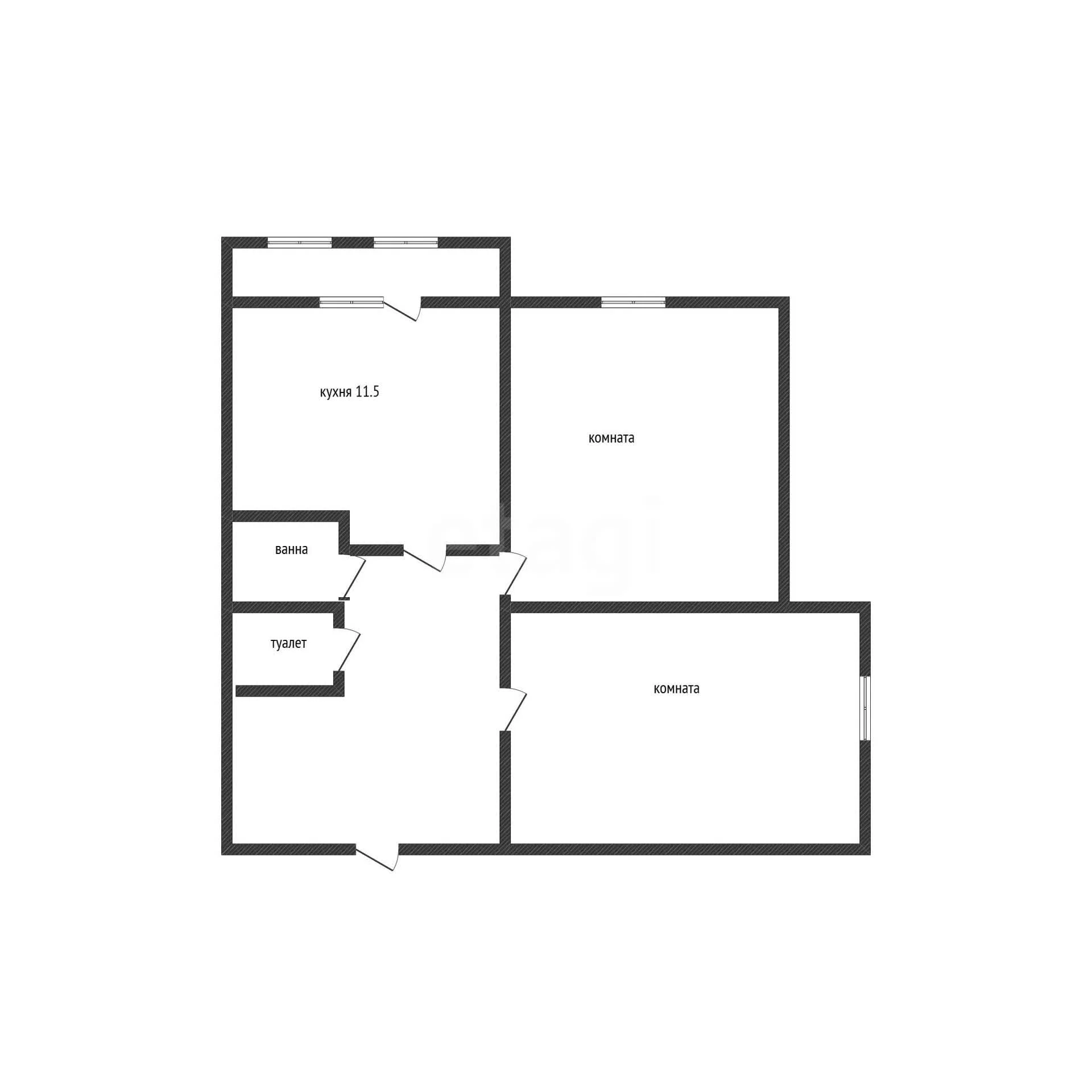2-к квартира, 56.7м² (улица имени Николая Семеновича Котлярова, 17) - миниатюра 15