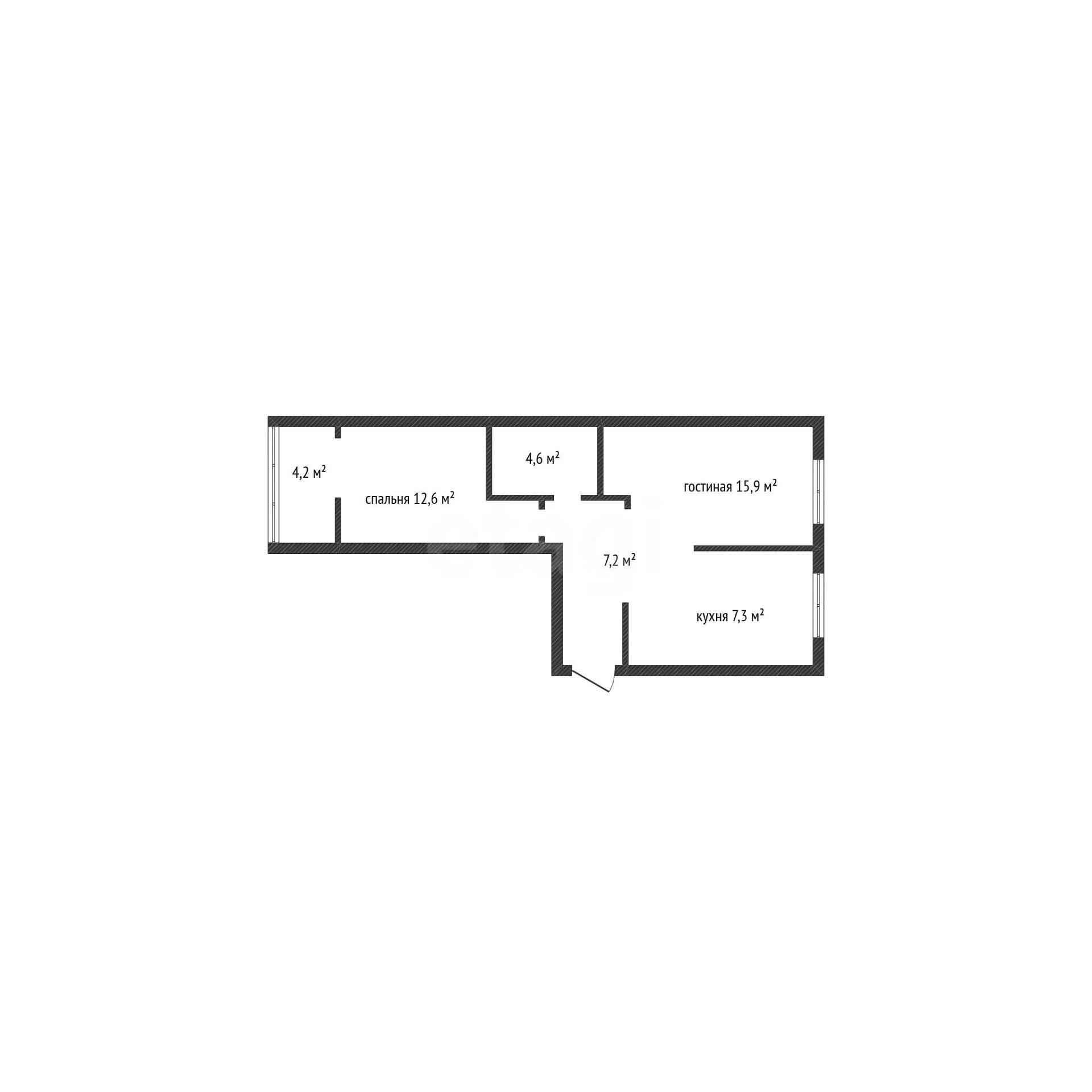 2-к квартира, 54.5м² (Спортивная улица, 2а) - миниатюра 18