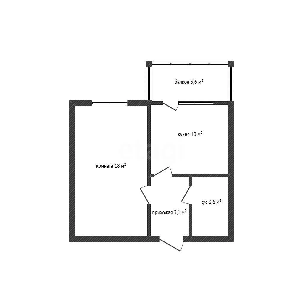 1-к квартира, 35.1м² (улица имени Николая Семеновича Котлярова, 17) - миниатюра 26