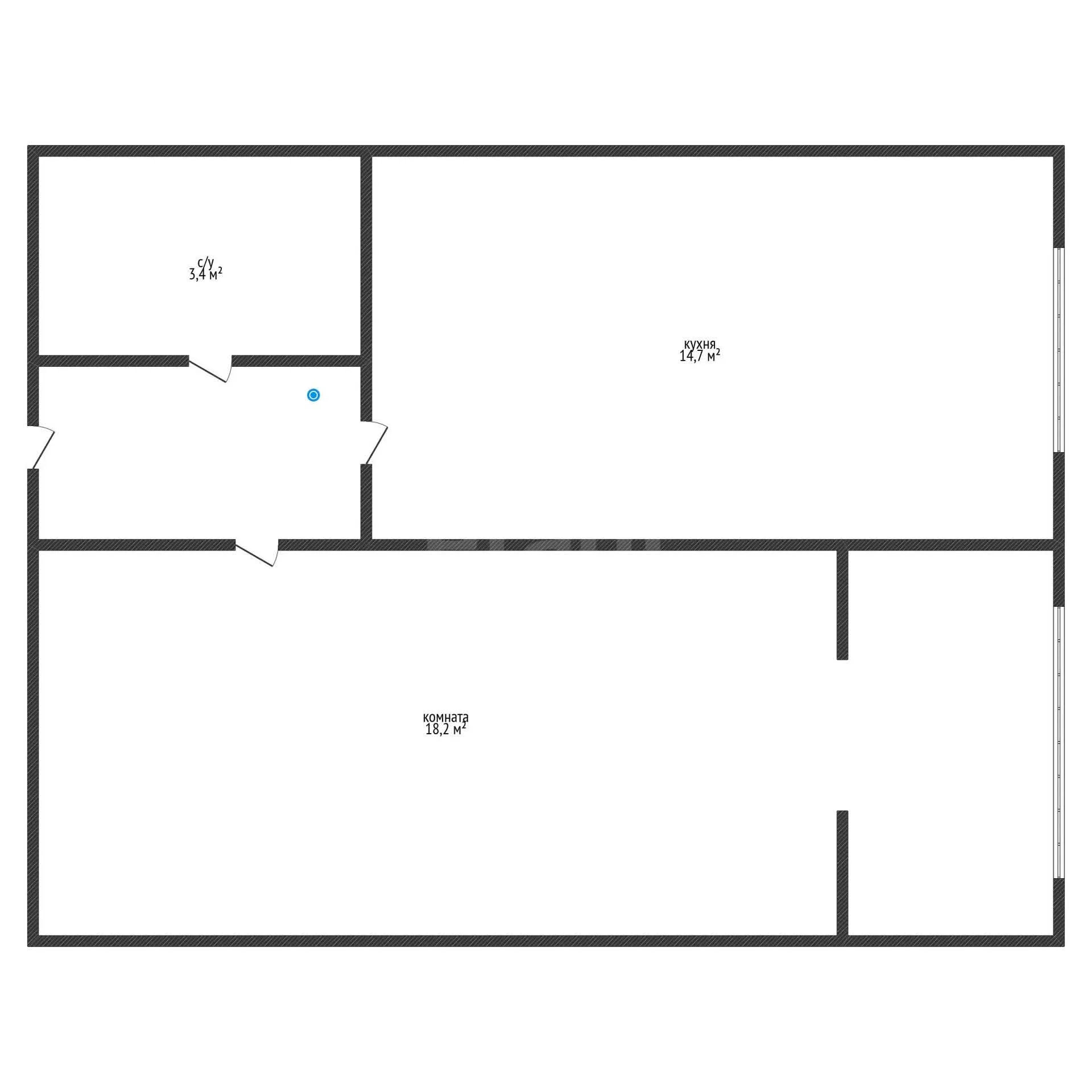 1-к квартира, 39.6м² (улица имени С.В. Рахманинова, 24) - миниатюра 15