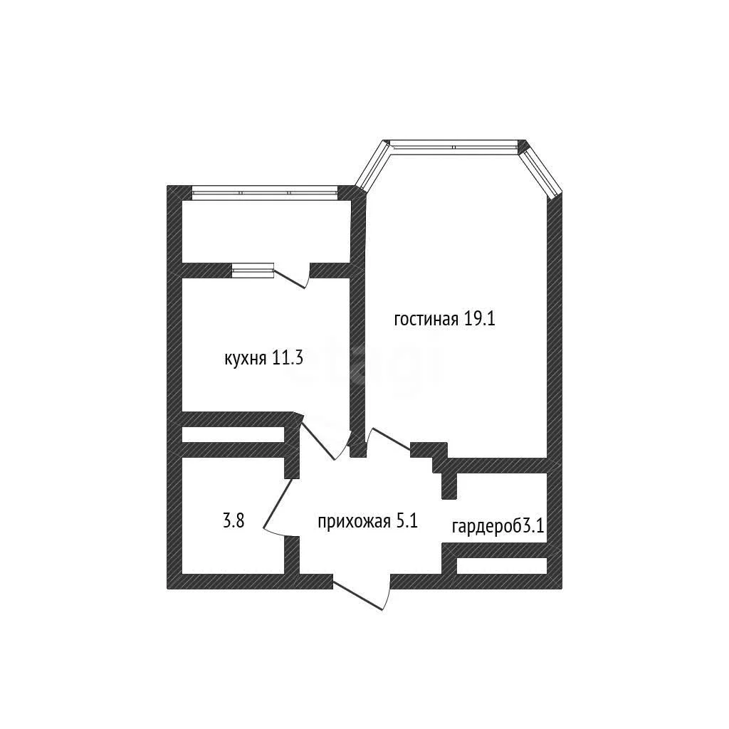 1-к квартира, 41.3м² (проезд Репина, 5) - миниатюра 8