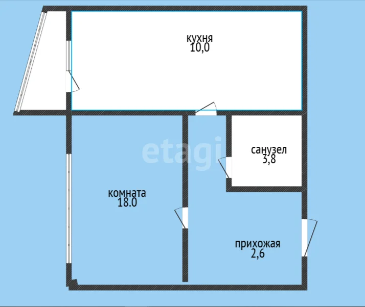 1-к квартира, 34.5м² (улица имени В.Н. Мачуги, 6) - миниатюра 7