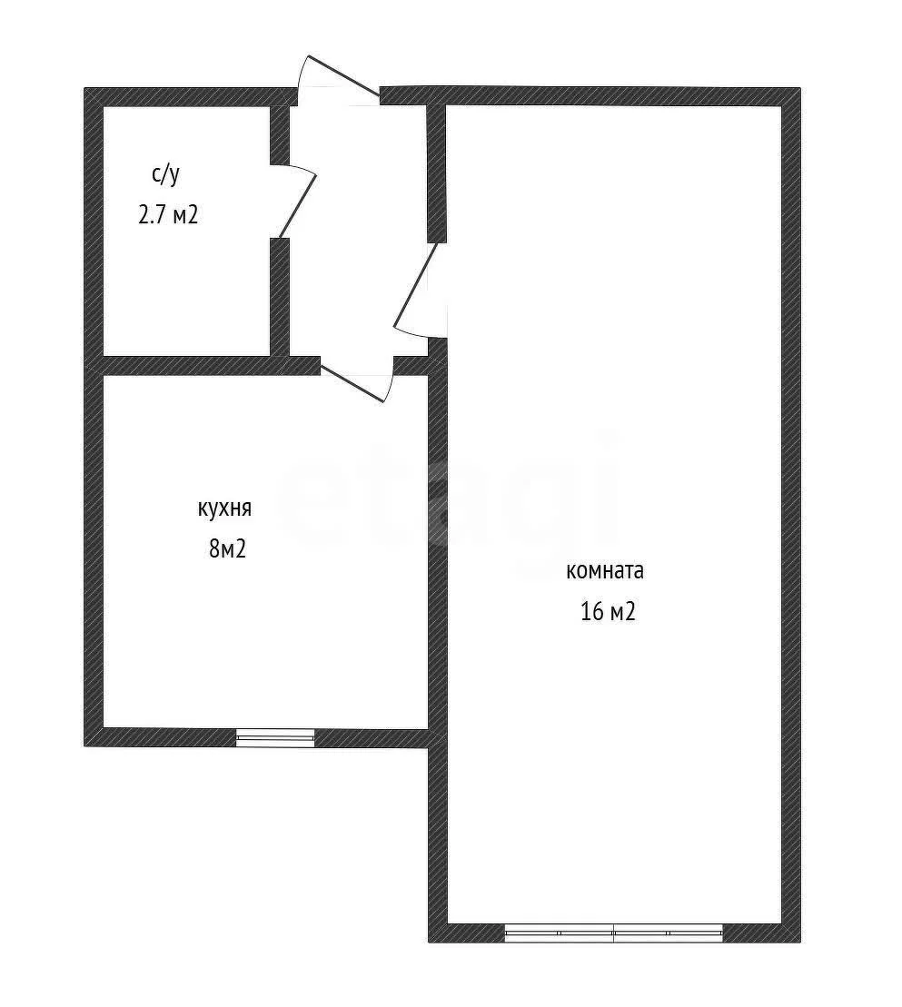 1-к квартира, 29.2м² (Апрельская улица, 5) - миниатюра 11
