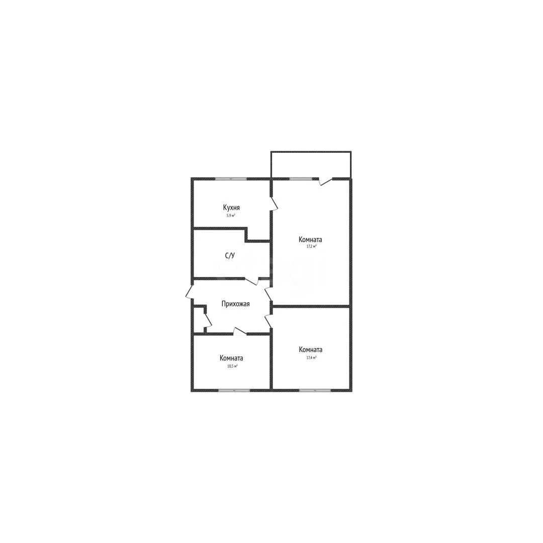 3-к квартира, 61.6м² (улица Трудовой Славы, 17) - миниатюра 11