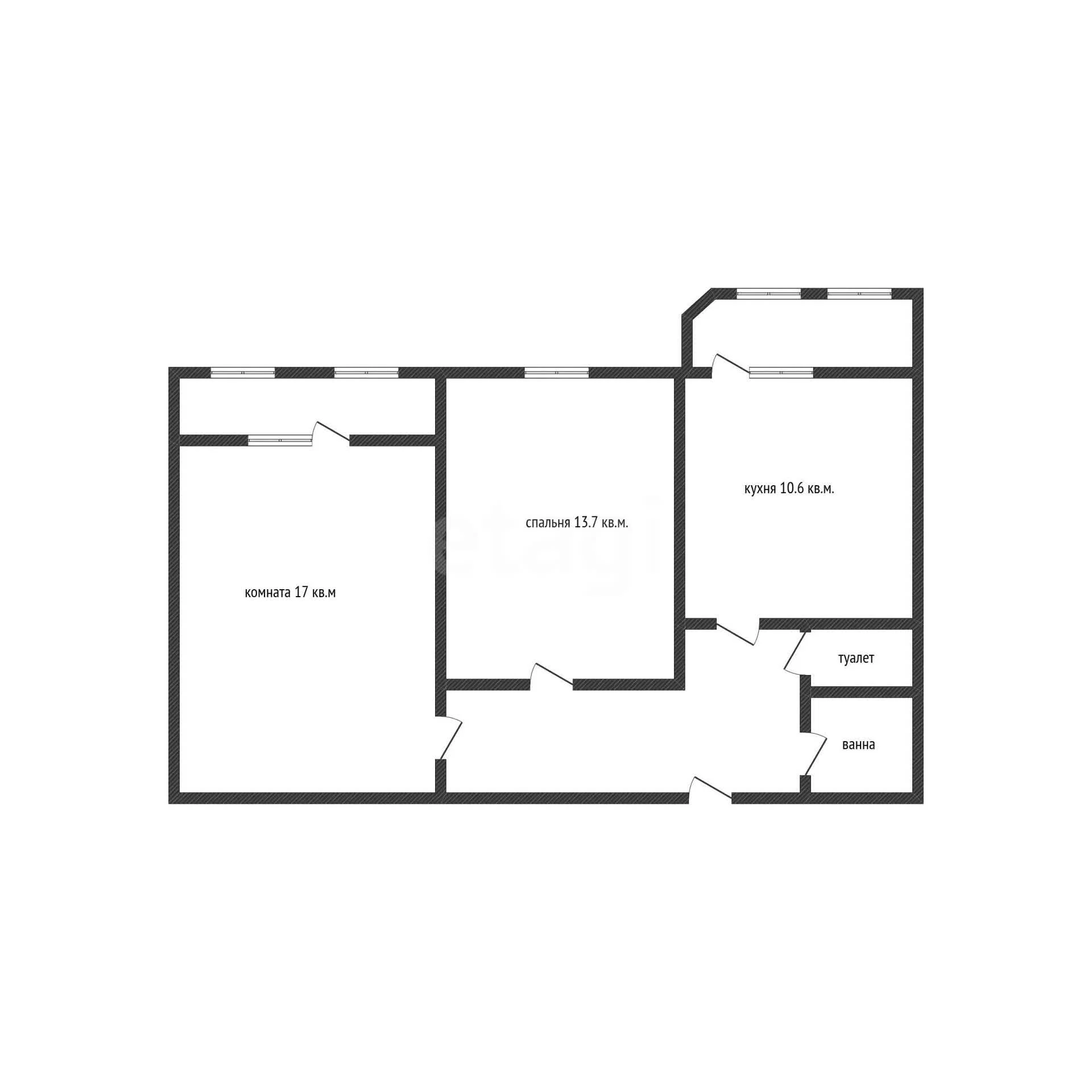 2-к квартира, 53м² (улица имени Николая Семеновича Котлярова, 16) - миниатюра 13