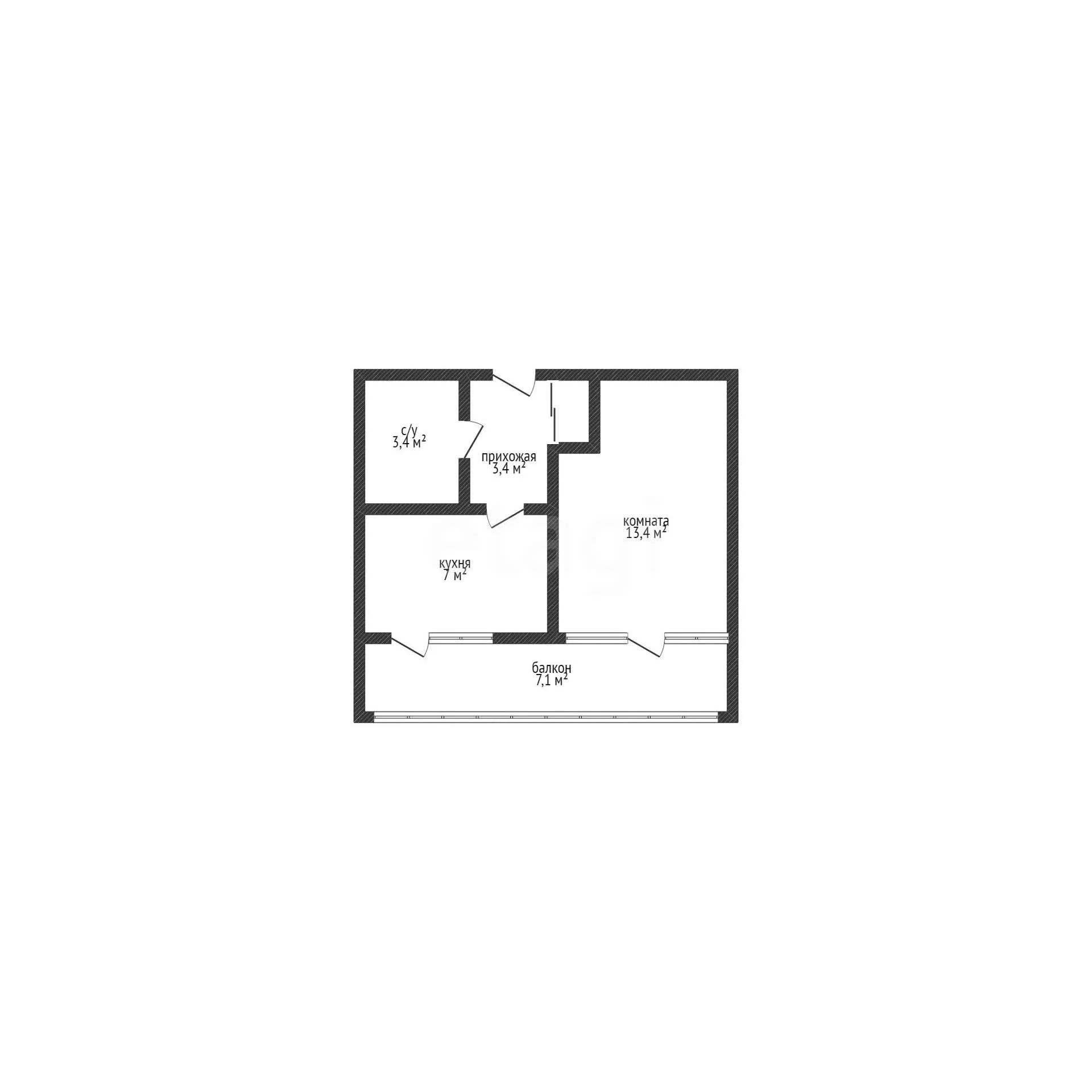 1-к квартира, 27м² (улица имени Дунаевского И.И., 9) - миниатюра 12
