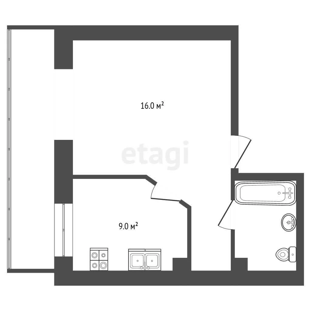 1-к квартира, 32.9м² (Измаильская улица, 10а) - миниатюра 22