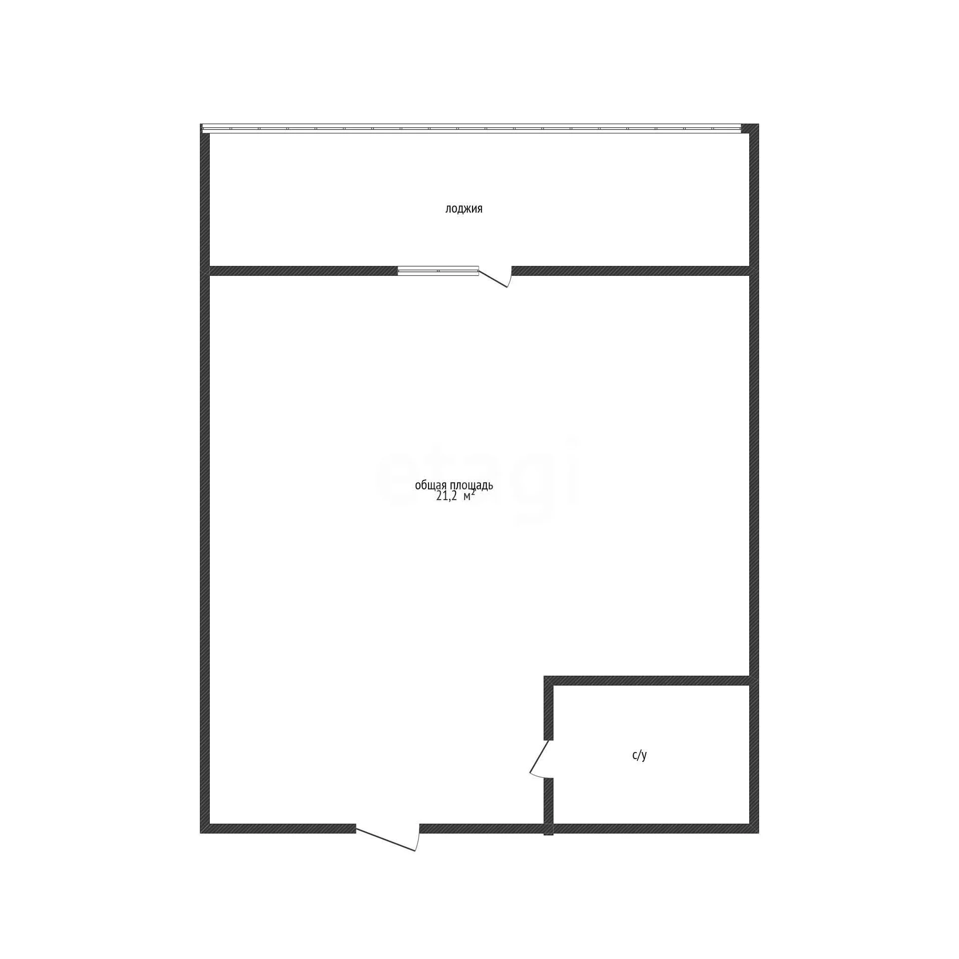 Студия, 21.2м² (улица Анны Ахматовой, 10)