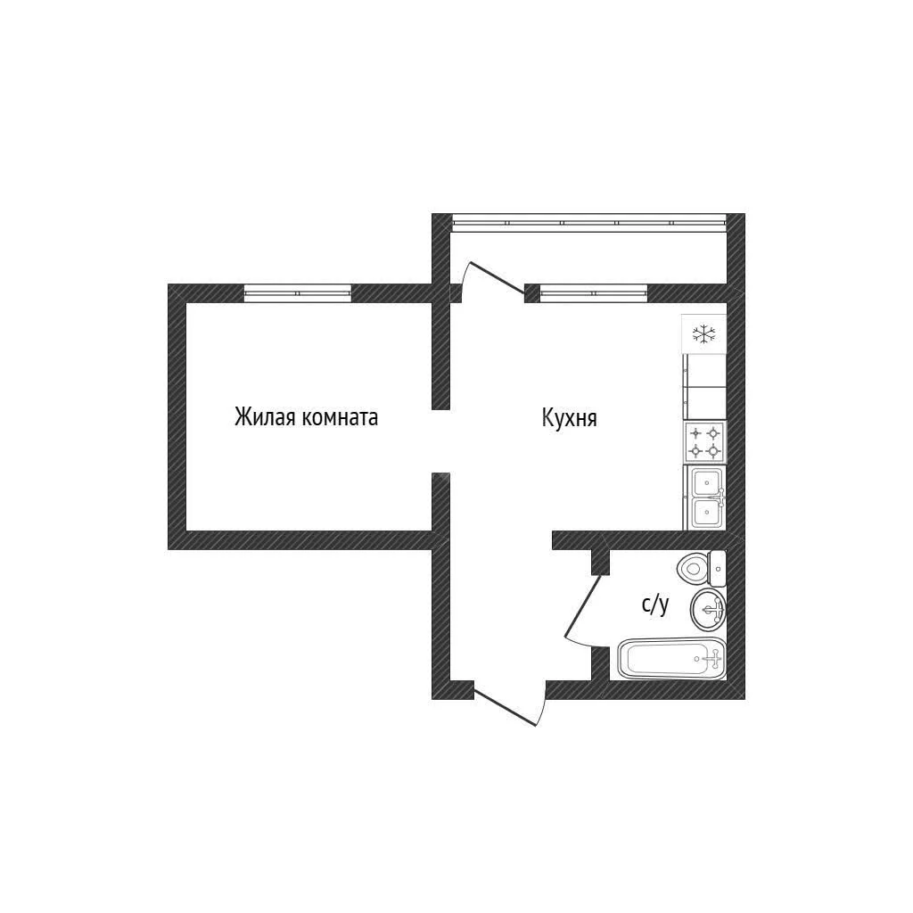 1-к квартира, 30м² (улица имени 75-летия Победы, 26/1к2) - миниатюра 16