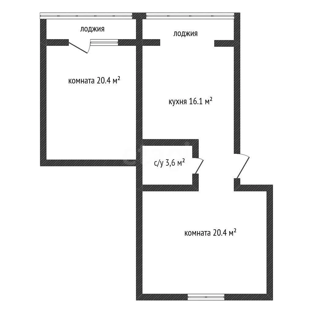 2-к квартира, 63.5м² (Смоленский переулок, 12) - миниатюра 18