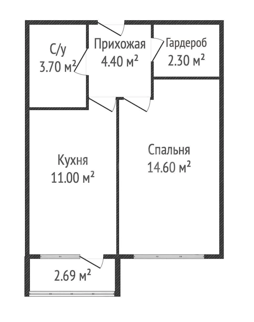 1-к квартира, 37м² (Войсковая улица, 20к2) - миниатюра 10