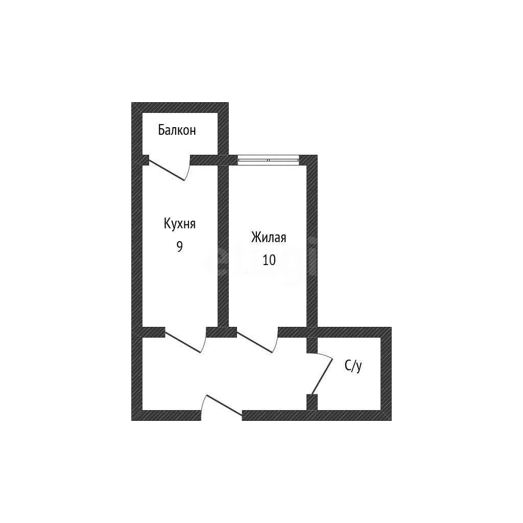 1-к квартира, 27.7м² (Московская улица, 152) - миниатюра 6