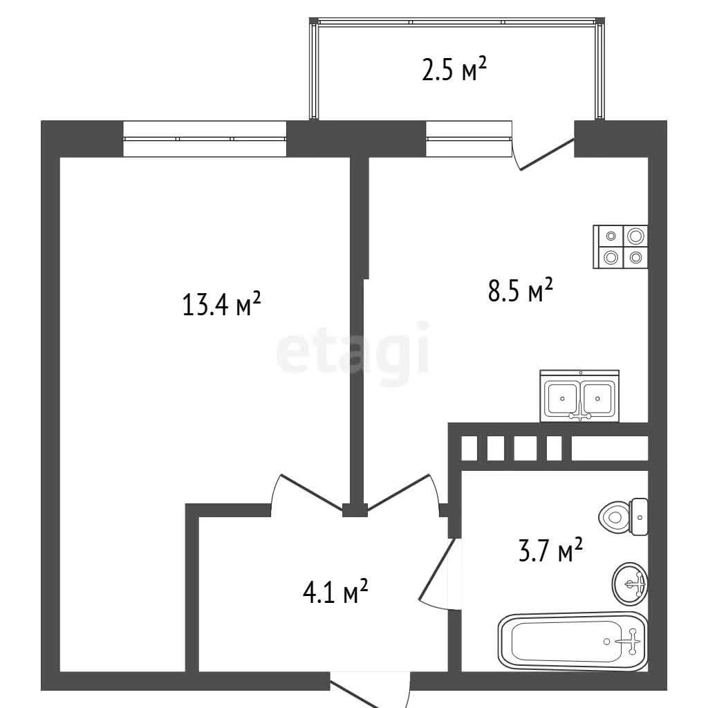1-к квартира, 30м² (улица Западный Обход, 42к6) - миниатюра 12