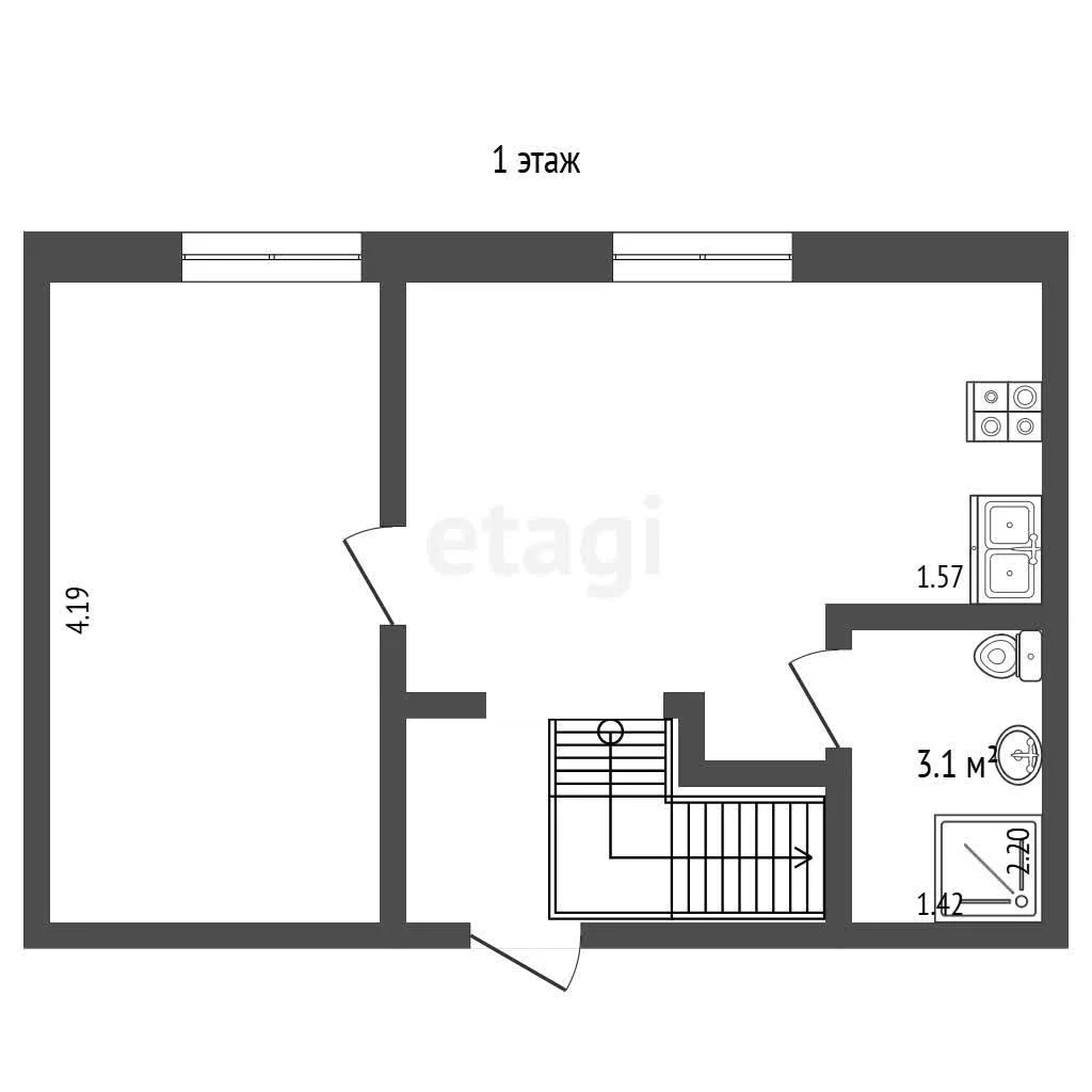 3-к квартира, 61.2м² (улица Чайковского, 25) - миниатюра 19