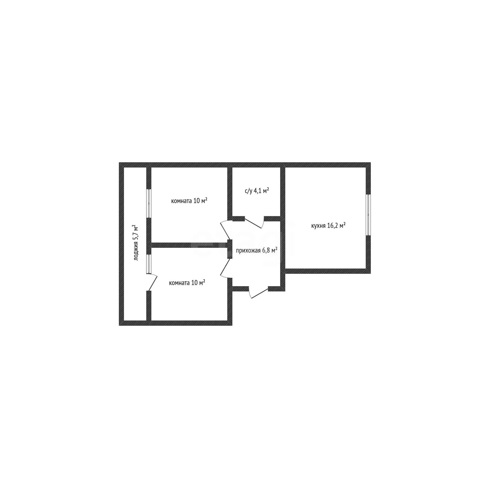 2-к квартира, 47.1м² (улица Лётчика Позднякова, 2к9) - миниатюра 10