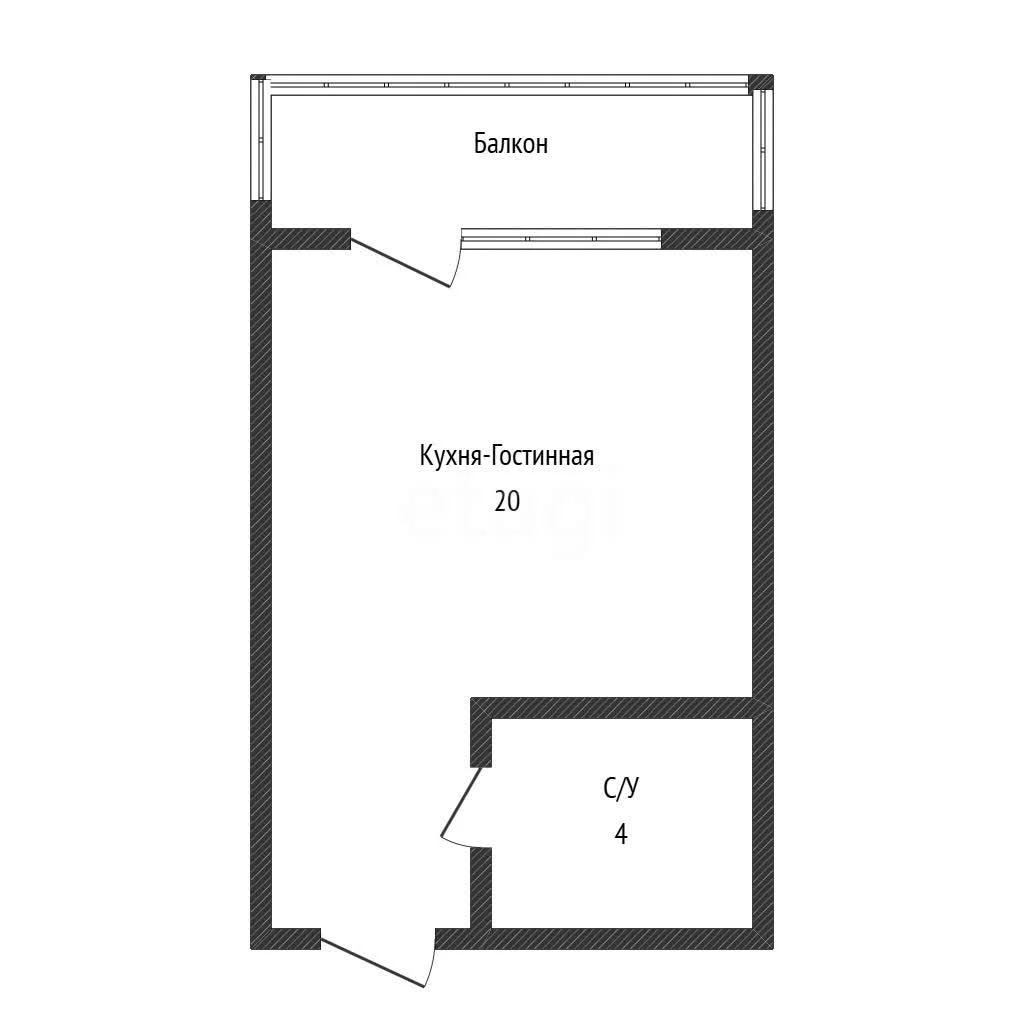 Студия, 30.2м² (улица Красных Партизан, 1/4к11) - миниатюра 7