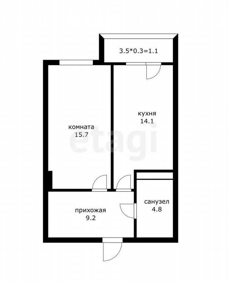 1-к квартира, 44.4м² (улица Трудовой Славы, 62ак2) - миниатюра 12