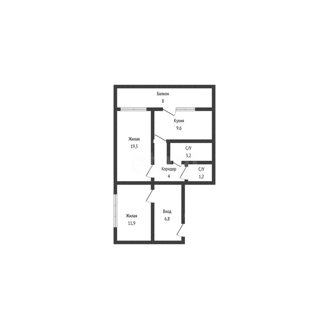 2-к квартира, 56.2м² (улица Героев-Разведчиков, 28) - миниатюра 18