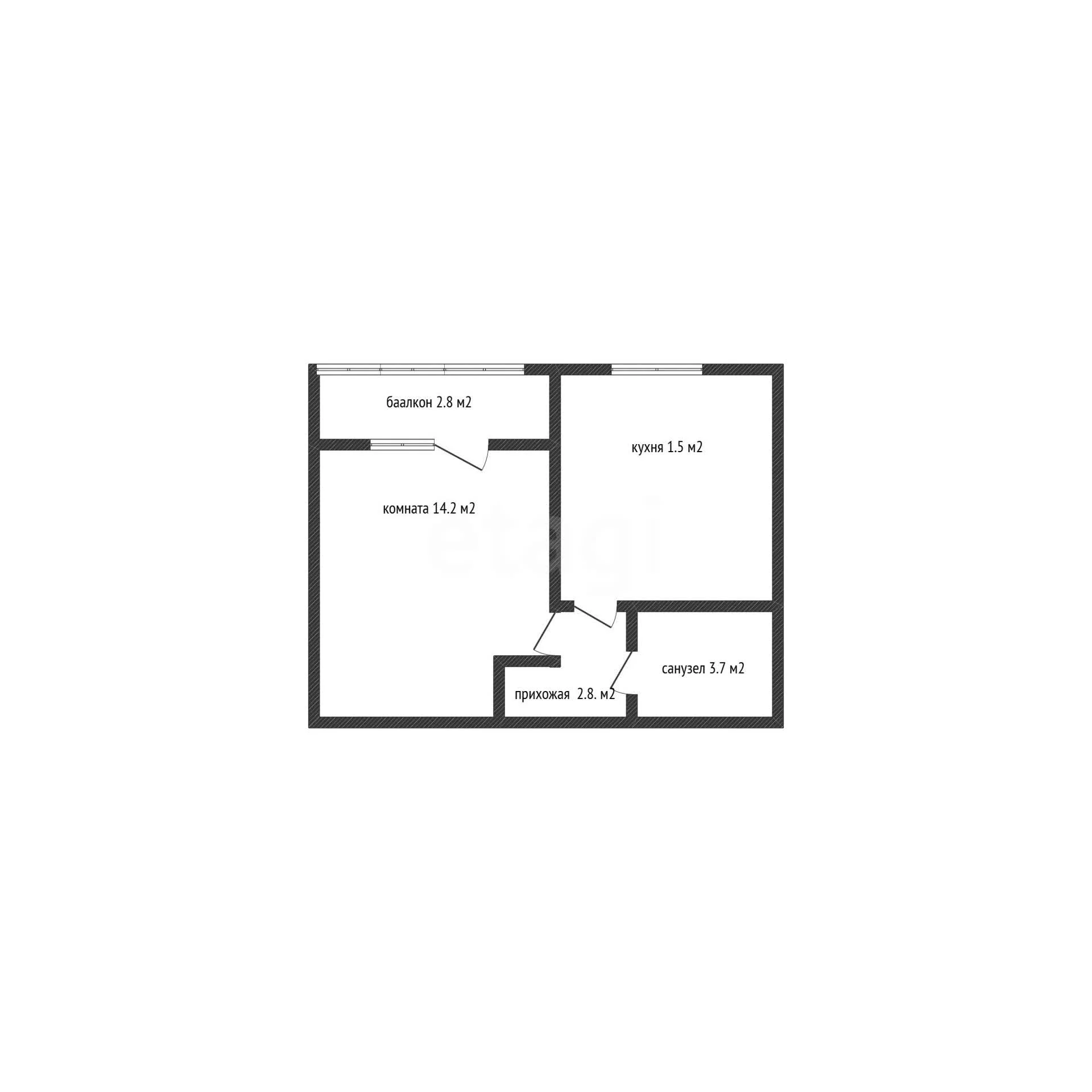 1-к квартира, 32.2м² (Российская улица, 267/6кб) - миниатюра 11