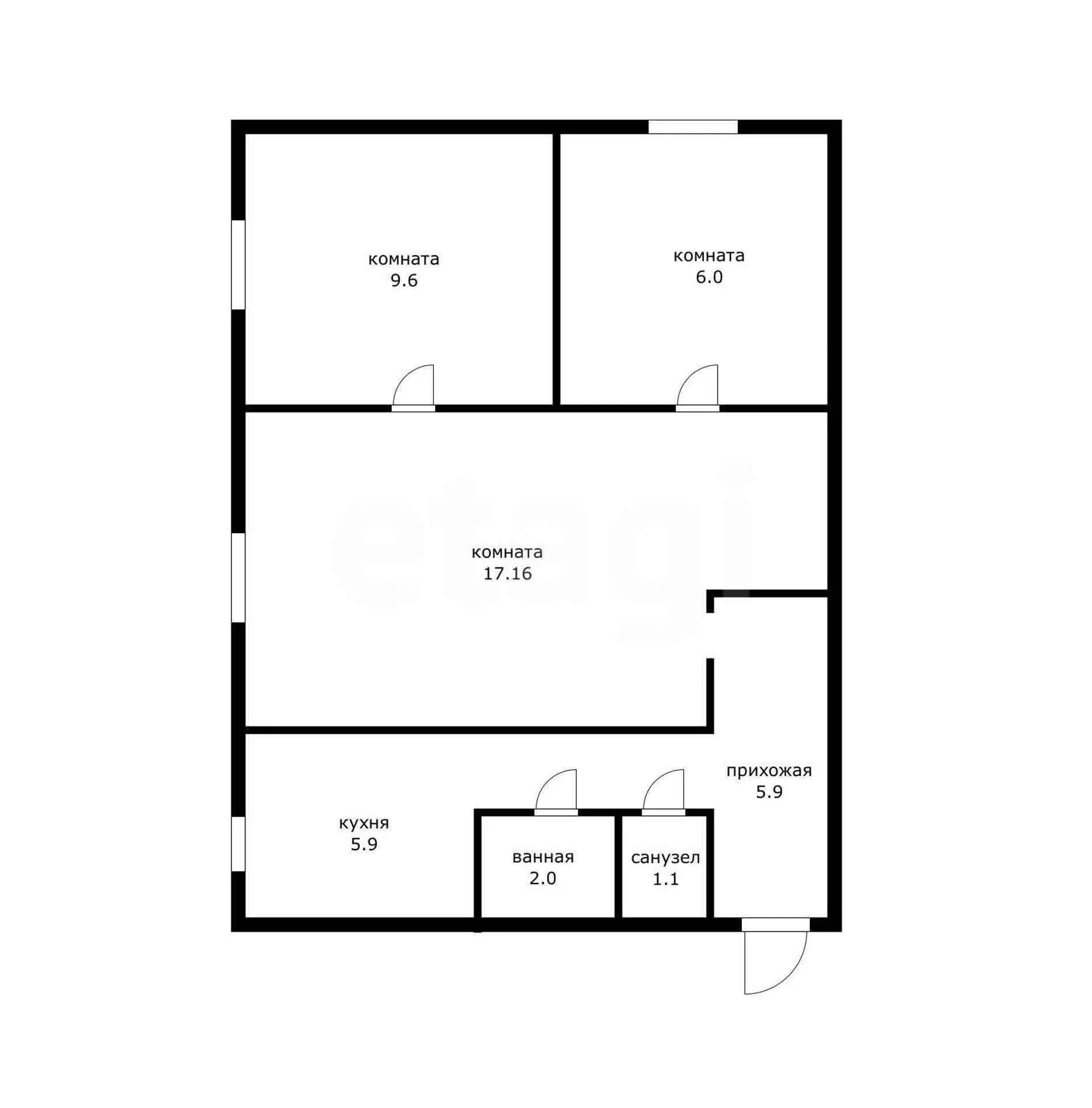 3-к квартира, 49.4м² (1-й Артельный проезд, 24) - миниатюра 22